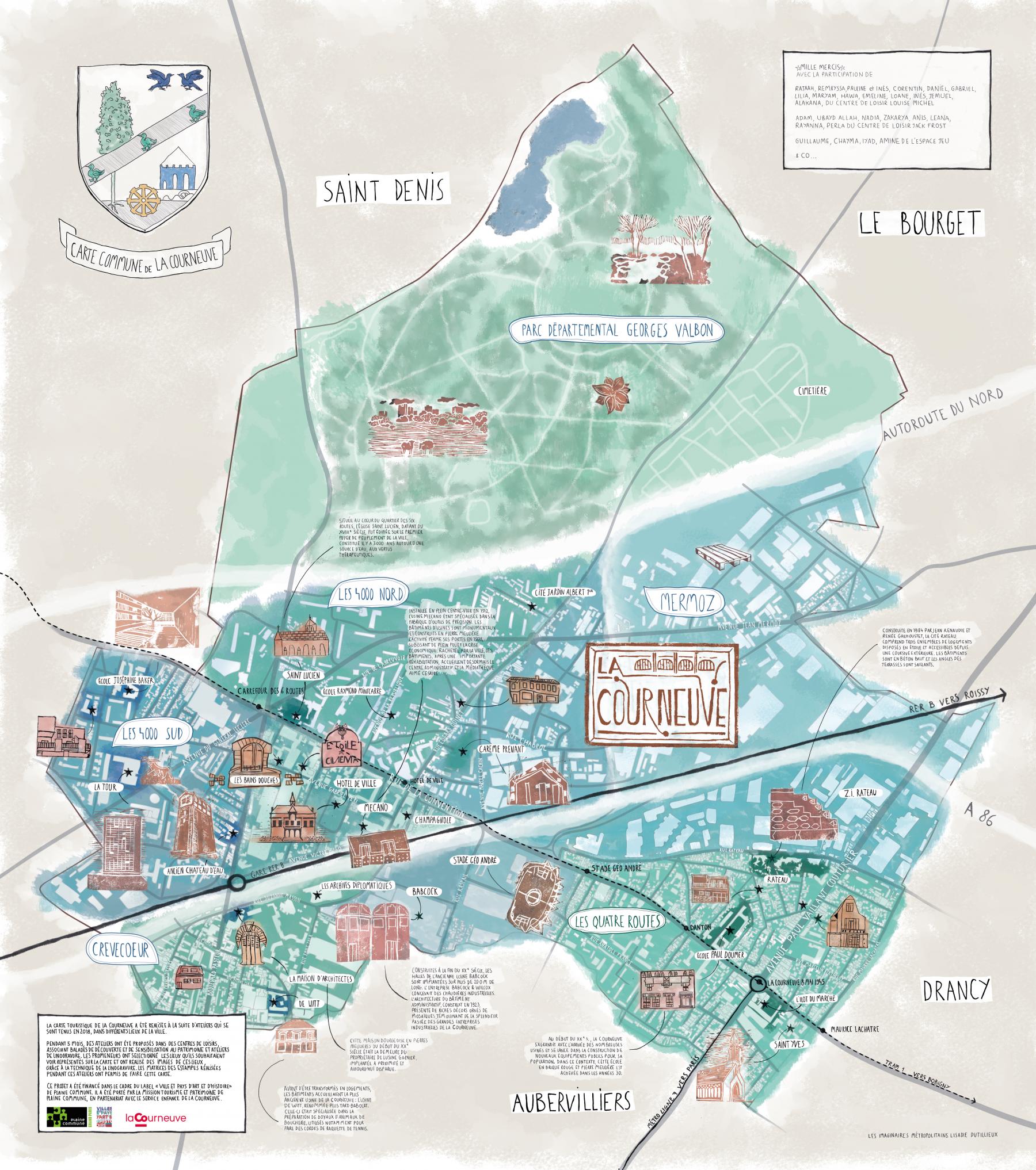 Carte de la ville de La Courneuve