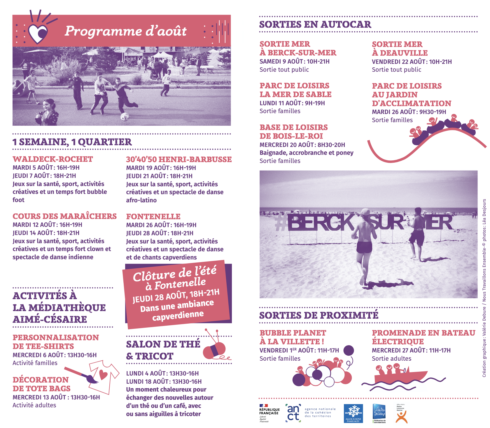 Programme Evora août
