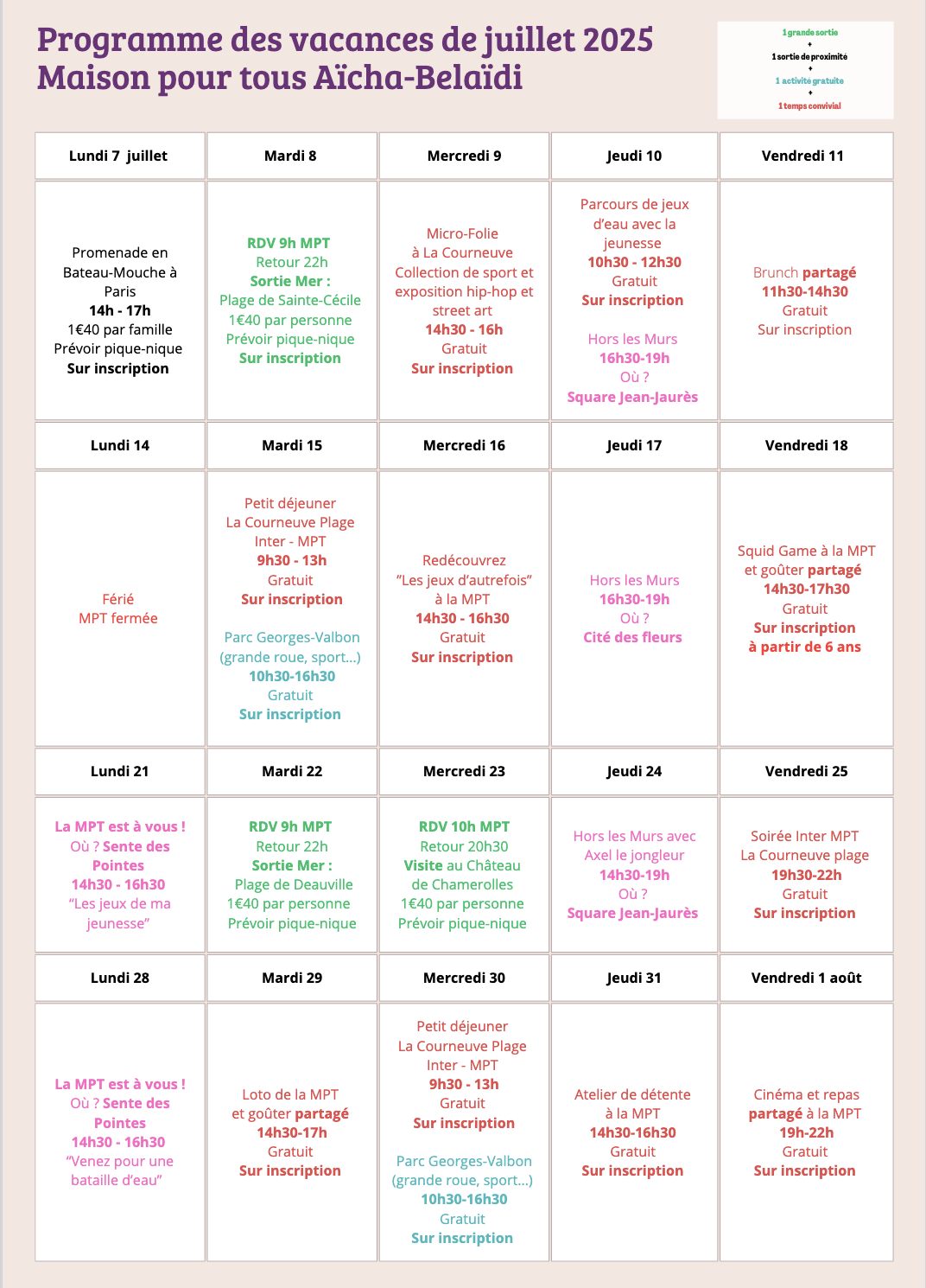 Belaïdi programme juillet
