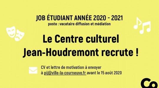 JOB ETUDIANT : le Centre culturel Jean-Houdremont recrute !